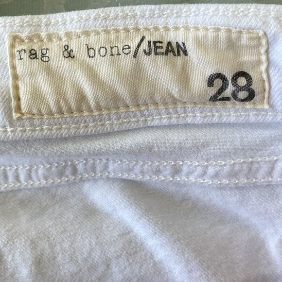 Rag & Bone Womens Aged Bright White The Dre Slim Boyfriend Stretch Jean Sz 26 - Picture 11 of 16